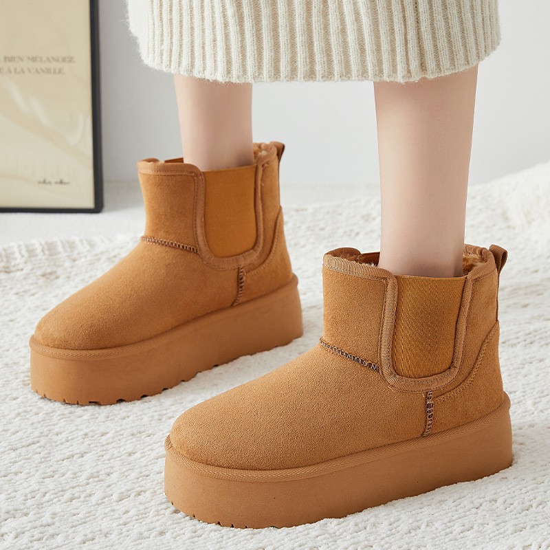 靴、婦人靴、万能コットンブーツ、冬の新作ベルベット厚みのあるスノーブーツ、厚底滑り止めコットンシューズ、ドロップシッピング