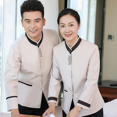 酒店工作服秋裝女客房服務員保潔服長袖清潔工保潔員秋冬加棉套裝