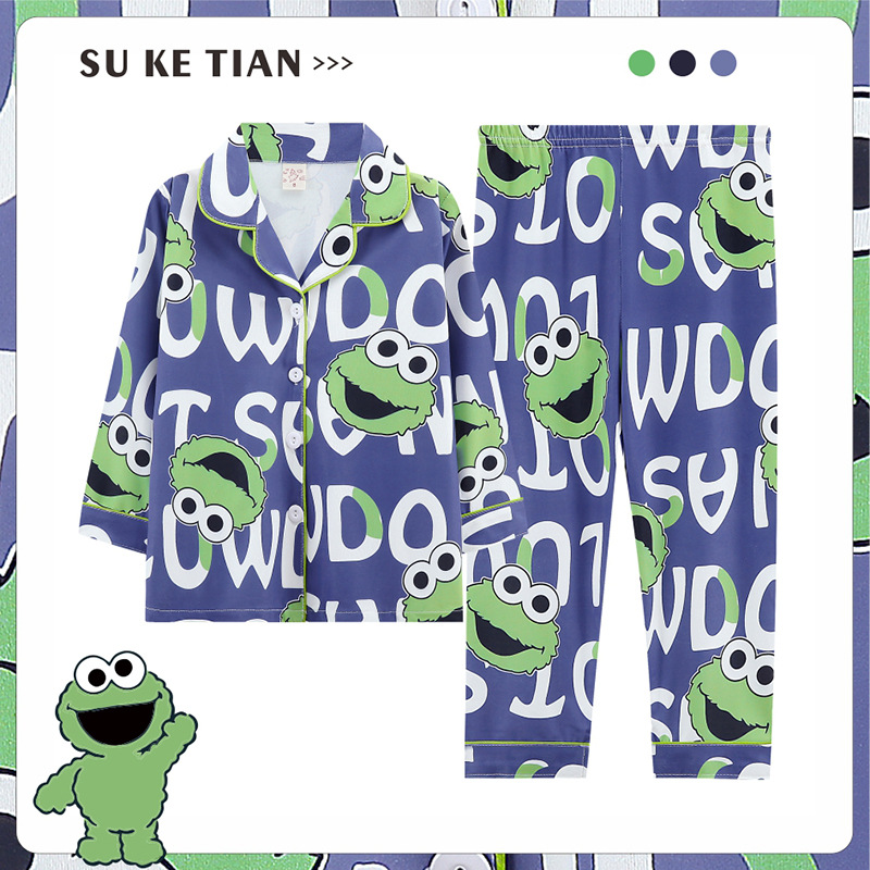 Nuevo comercio exterior de las niñas de otoño e invierno de manga larga pijamas lindo hogar desgaste suave casual Four Seasons aire acondicionado casa Pijamas