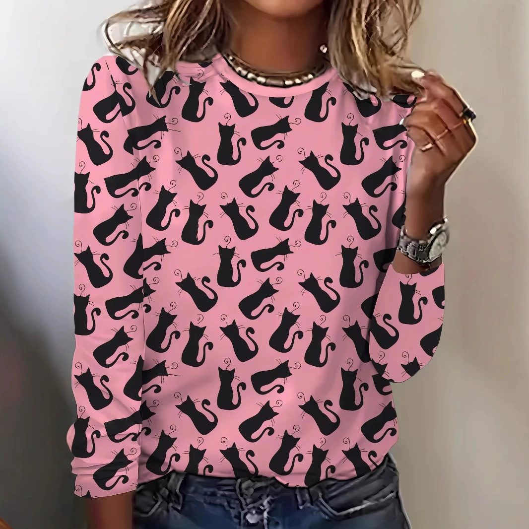 Новинка 2025 года, новинка Amazon, европейская и американская трансграничная повседневная модная футболка с круглым вырезом и рукавами три четверти