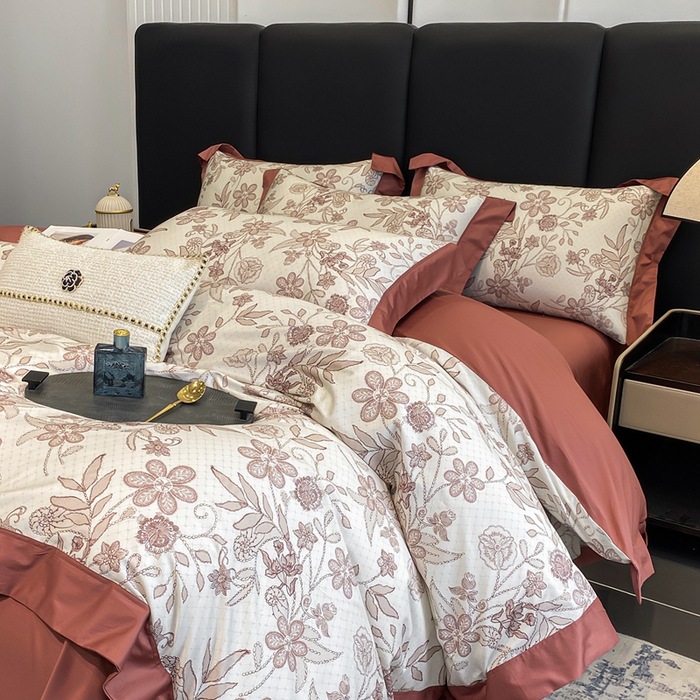Set di biancheria da letto a quattro pezzi in cotone a fibra lunga stile boho francese vintage nordico leggero di lusso vintage Xinjiang con una sensazione di alta gamma, letto spesso_voghion.com