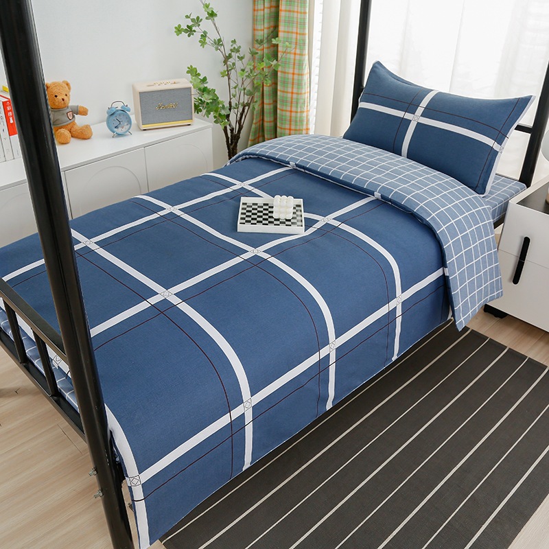 Juego de algodón de tres piezas para dormitorio de estudiantes, juego de seis piezas de algodón puro, funda de edredón, litera, kit de dormitorio, compra al por mayor
