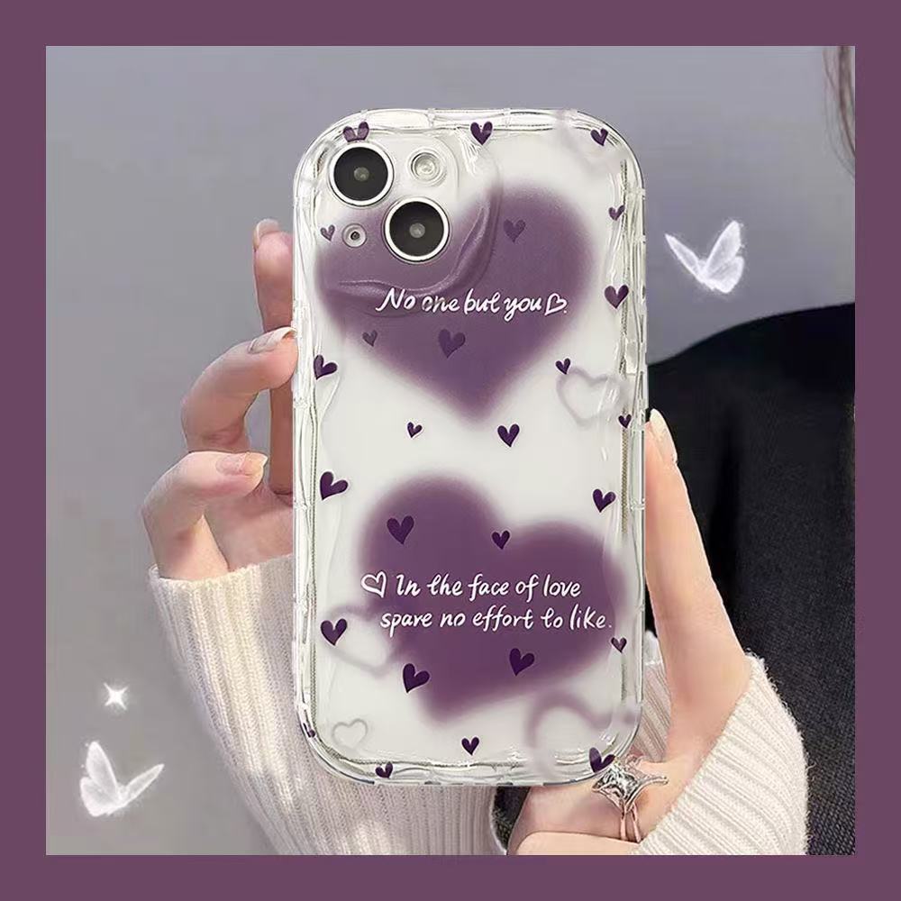 Cáscara de crema-transparente-amor púrpura ADJ897546