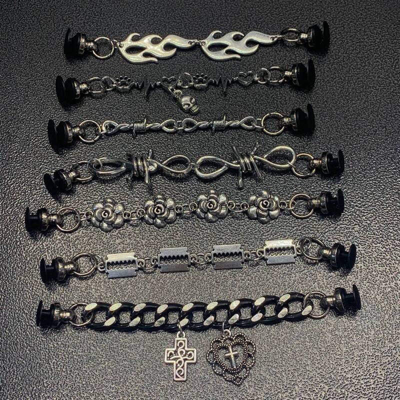 Alloy chain punk style sweet cool girl hole shoes flower diy accessories garden shoes detachable chain accessories Alloy chain punk style sweet cool girl hole shoes flower diy accessories garden shoes detachable chain accessories