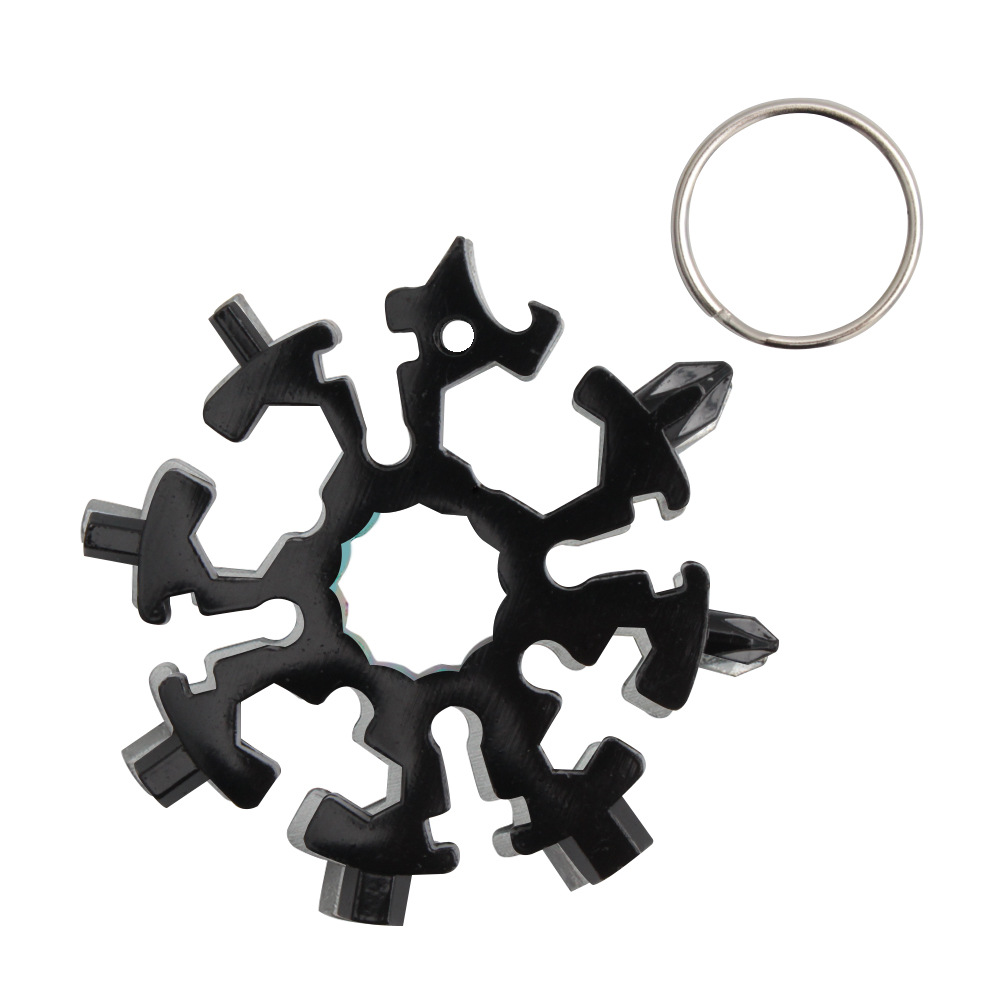 多功能扳手雪花扳手二十合一户外多用途户外钥匙挂饰小工具万能扳