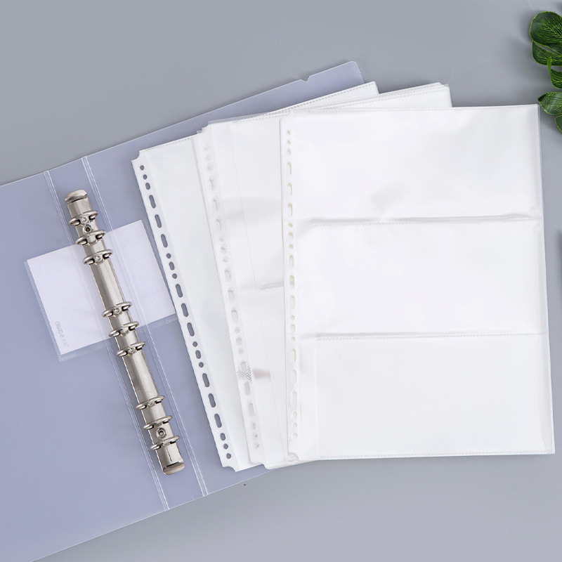 A4バインダークリップ9穴クリップ大容量横ストリップ内ページ資料ブックバインダーファイル袋レーザーチケット収納帳
