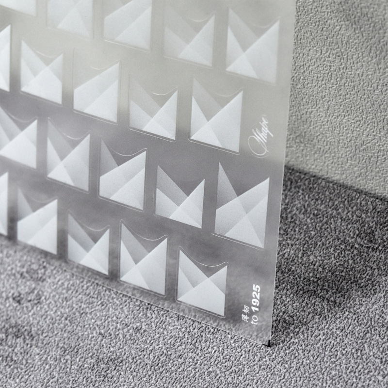 Internet celebridad estilo uñas pegatinas francés gradiente esponja semitransparente a cuadros cinta de humo Flor de uñas pegatinas ultrafinas