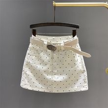 休闲牛仔短裙女2025夏季新款时尚波点高腰显瘦修身辣妹包臀半身裙