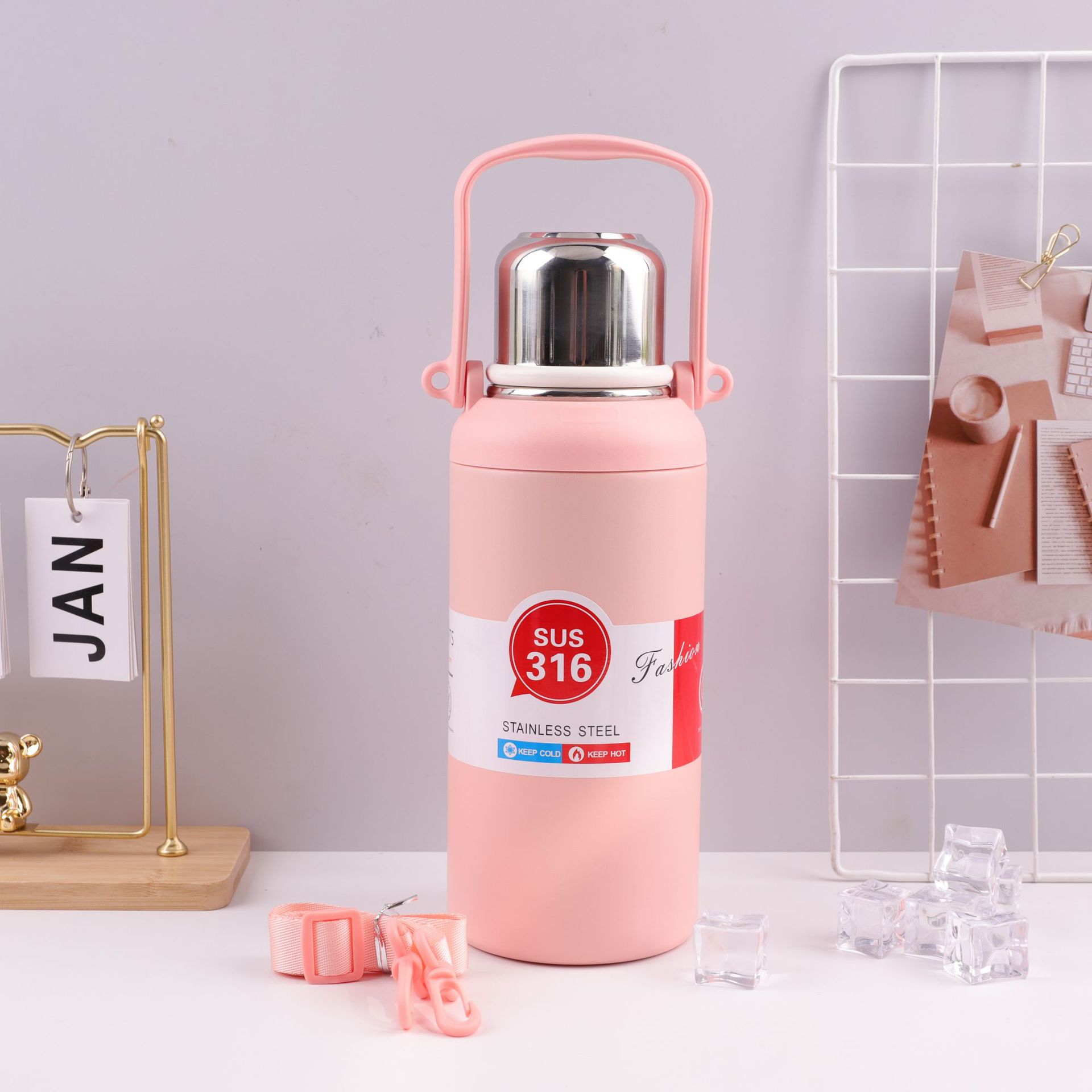 316 termo de acero inoxidable taza de gran capacidad portátil olla montañismo al aire libre olla de viaje bebida directa deportes hervidor termo taza