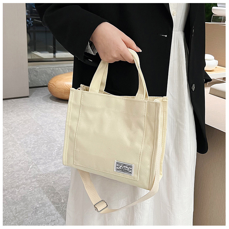 257g Weight Polyester Lining Material Sewing Thread Fashion Element Zipper Closure Type Single Shoulder Strap, Top Handle Strap Type Square Bag Bags Type Casual Occasion Canvas Material Solid Color Pattern All Seasons Season Women's Gender Streetwear Style Square Shape Women's Canvas Solid Color Streetwear Sewing Thread Square Zipper Square Bag 24