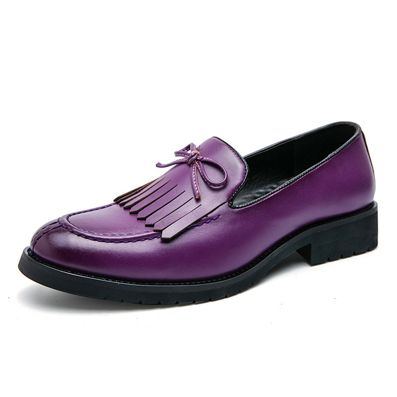 Europa y América de moda zapatos de vestir de tamaño grande transfronterizos personales para hombres zapatos de negocios zapatos de cuero de color sólido británicos zapatos Lefour para hombres image 9