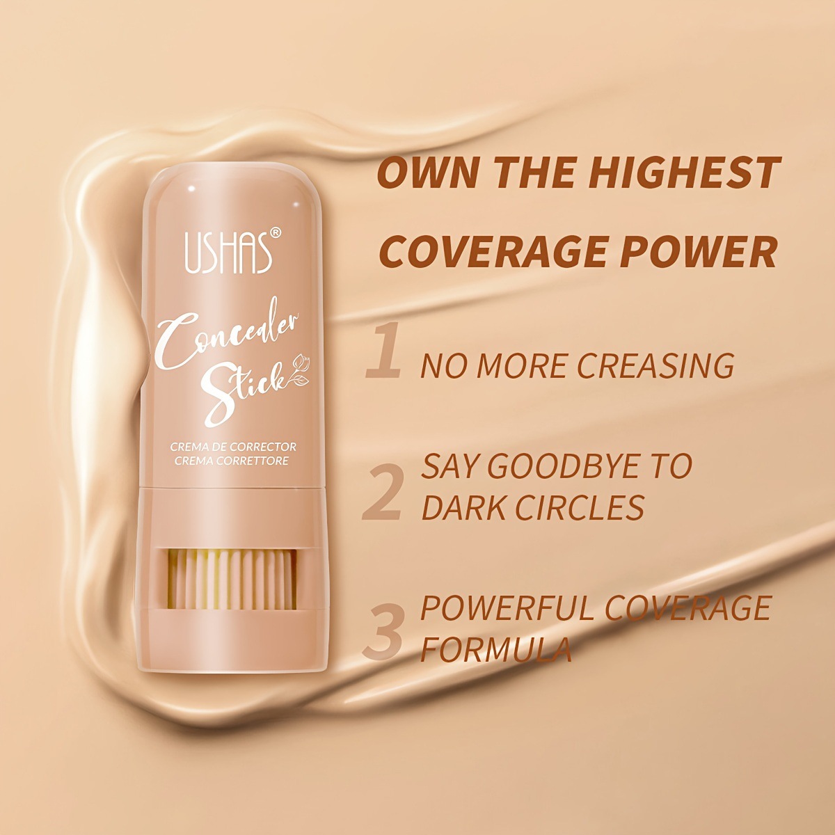 USHAS punto transfronterizo venta caliente maquillaje corrector sólido barra de fideos de alto brillo pequeño y portátil para iluminar FS458