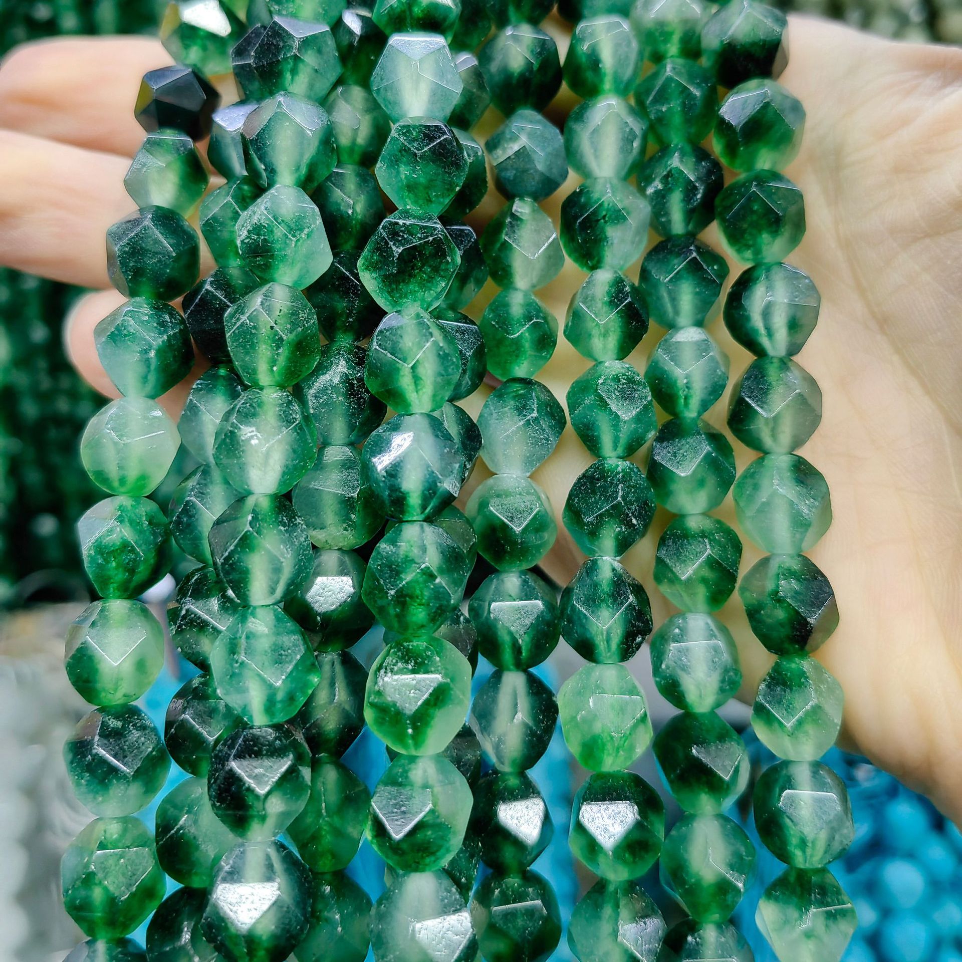 Piedra natural cristal natural 20 cara corte de diamante facetado cuentas a granel semiacabadas joyería DIY accesorios de cuentas