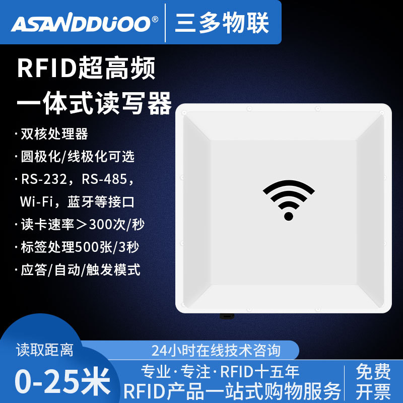 RFID超高频一体机读写器射频识别模块 远距离读卡器 门禁仓库管理