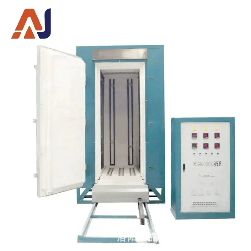 Заводская печь-шаттл с металлическим нагревательным стеклом для электронных и химических материалов, спеченных интеллектуальных материалов, с высокой температурой и тележкой