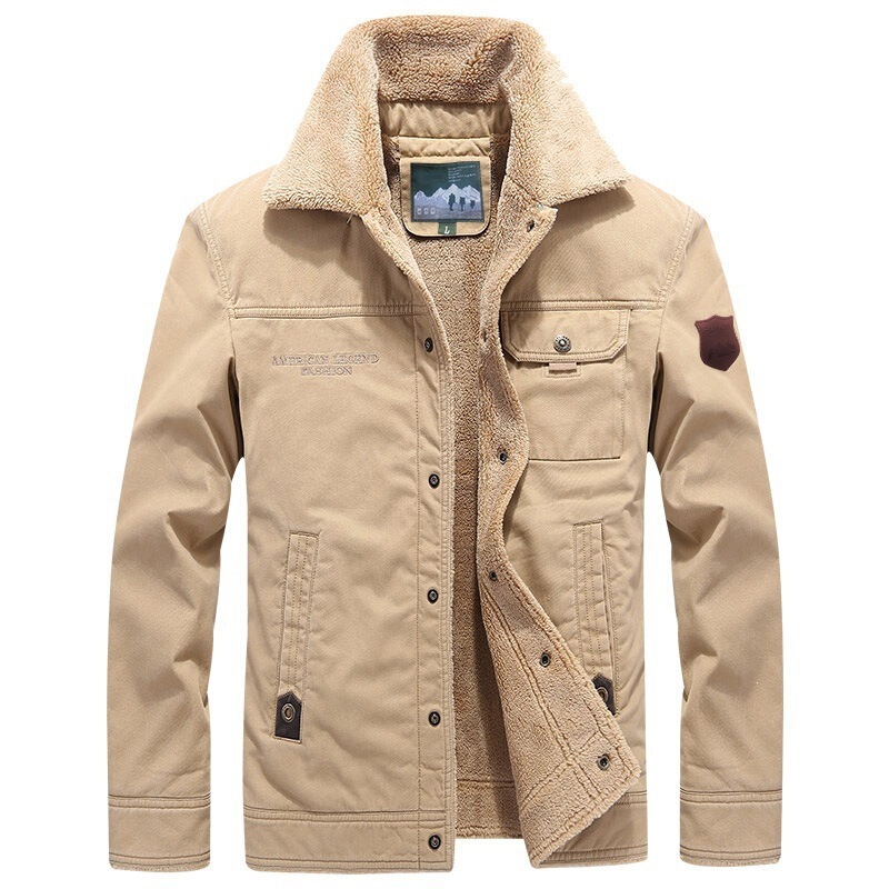 Cross-border winter cotton coat for men, fleece-lined, thickened, with a turn-down collar, warm jacket for young and middle-aged individuals, loose fit, large size cotton coat 3166 Cross-border winter cotton coat for men, fleece-lined, thickened, with a turn-down collar, warm jacket for young and middle-aged individuals, loose fit, large size cotton coat 3166