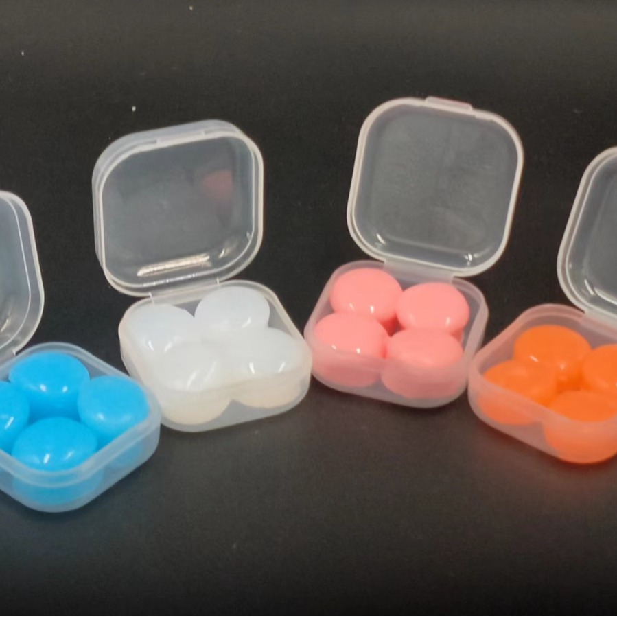 Factory Outlet Swimming Waterproof Silicone Mud Earplugs Sleep Factory Learning Shaped Sound Insulation Earplugs 4 Pills
