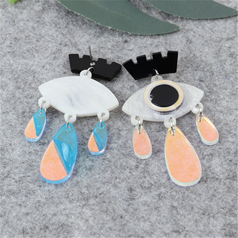 1 Pair Fashion Eye Arylic Patchwork Women's Drop Earrings display picture 2