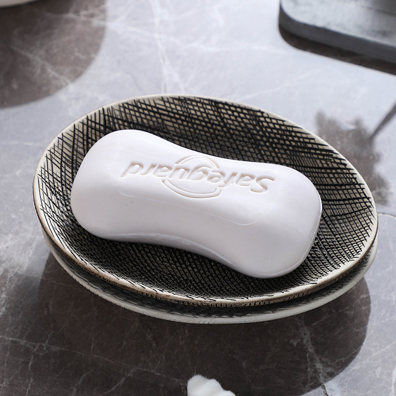 Japanese-style Ceramic Internet Celebrity ins Hotel Homestay Bathroom Retro Soap Dish Tray Soap Bracket Creative Soap Box