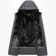 真皮衣皮草男冬季2025新款潮流中长款户外加厚派克服男外套冬棉衣