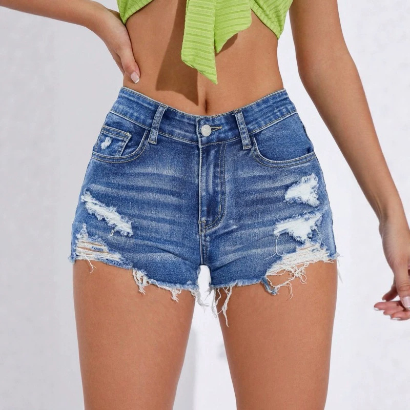 Cross-Border Hot-Selling Bbl High-Waisted Butt-Lifting Denim Shorts, European and American Style Sexy Hip-Hugging Ultra-Short Hot Pants, Fashionable and Versatile Cross-Border Hot-Selling Bbl High-Waisted Butt-Lifting Denim Shorts, European and American Style Sexy Hip-Hugging Ultra-Short Hot Pants, Fashionable and Versatile