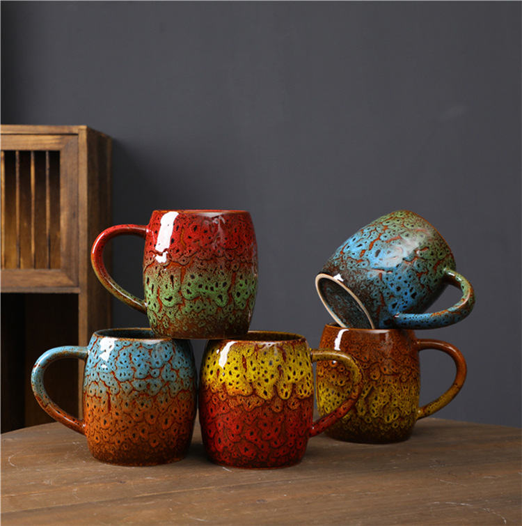 Ceramic Coffee Mug Large Capacity Creative Kiln Change Glacier Cup_voghion.com