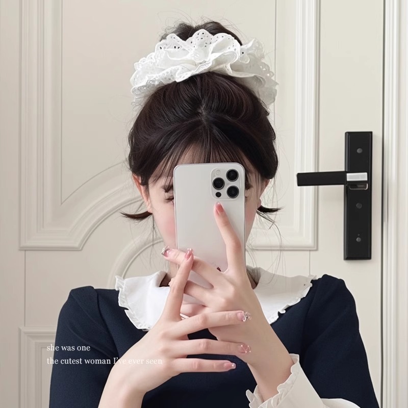 2025 nuevo cordón de cabello de pelo de bolas de encaje, banda de cabello de alta elasticidad, cuerda de cabeza duradera