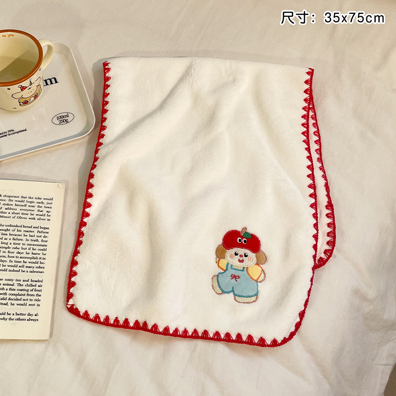 사과 모자 강아지 수건