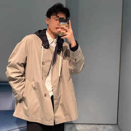 2025春秋痞帅外套男ins高街潮牌港风韩版潮流宽松双面穿夹克