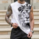 Summer Fitness Sleeveless Loose Vest Muscle Men Training Breathable Basketball Shirt Shoulder Sports Fashion Clothing