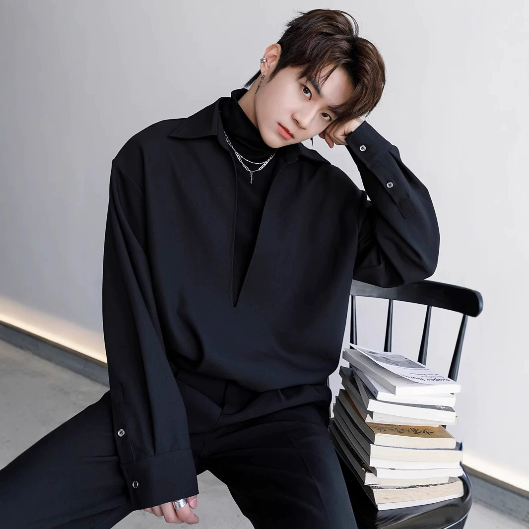 Мужская рубашка с длинными рукавами 2025 весна и осень новые модные тенденции