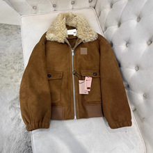 2025新款進口芭莎皮毛一体真皮女绵羊皮宽松显瘦短款外套皮草夹克