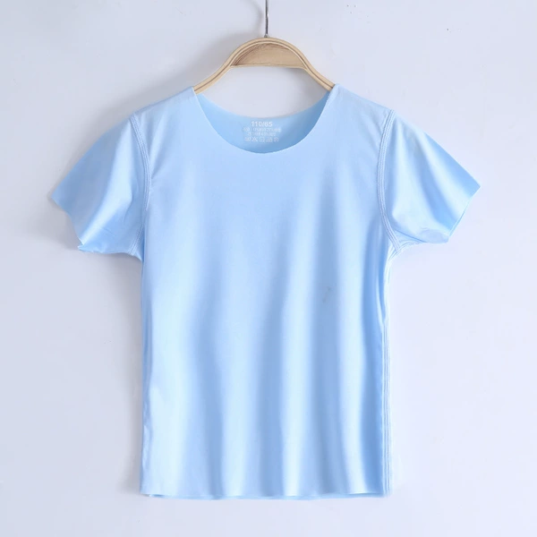 Blue, silk, with short sleeve