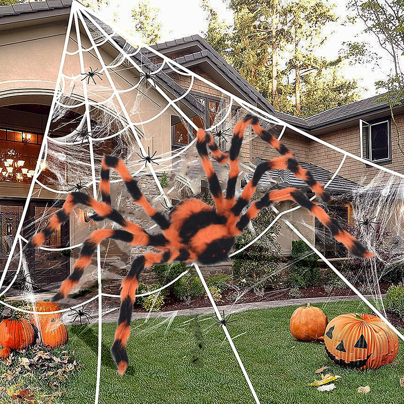 Araña de Peluche Grande Multicolor para Decoración Exterior de Halloween image 4