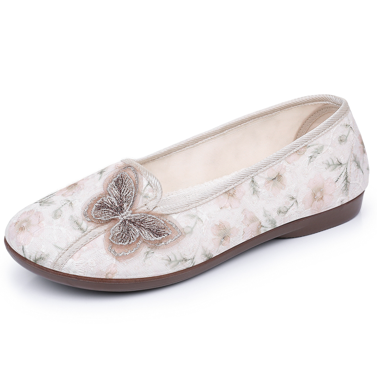 Viejos zapatos de tela de Beijing para mujeres de verano nuevos zapatos bordados transfronterizos cómodos zapatos de boca superficial cómodos zapatos de madre suaves ligeros image 9