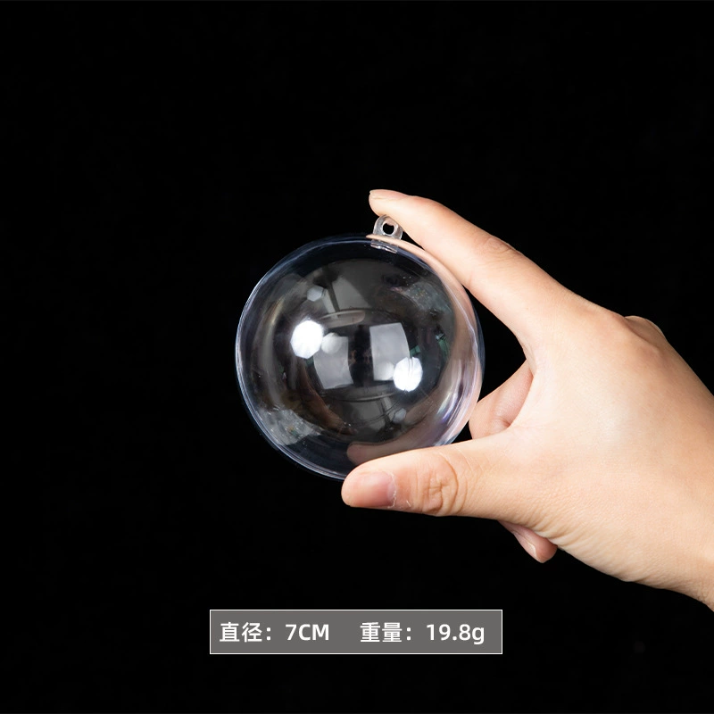 acrylic transparent ornament ball, split fillable, for Christmas and window displays, 4–20 cm