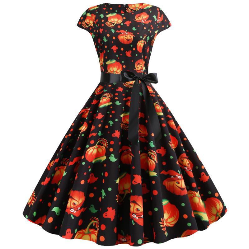 women s printing big swing dress nihaostyles wholesale halloween costumes NSSAP78591