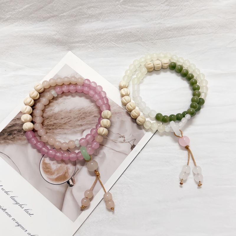 New Chinese-Style Ancient Charm Double-Layer Beaded Bracelet for Women, National Style with a Cool Vibe, Sweet Friendship Bracelet, Versatile Hand Accessory