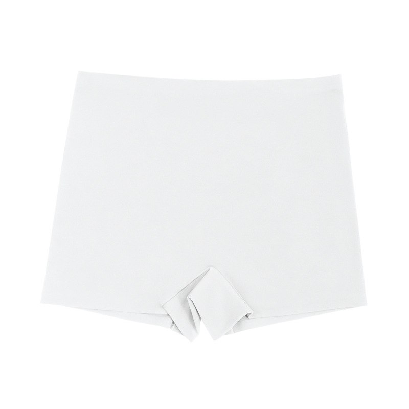 Calzones bóxer de cintura alta para mujer, estilo europeo y americano, ropa interior sin costuras antiexposición, calzones de seguridad de seda helada con control de abdomen dos en uno.