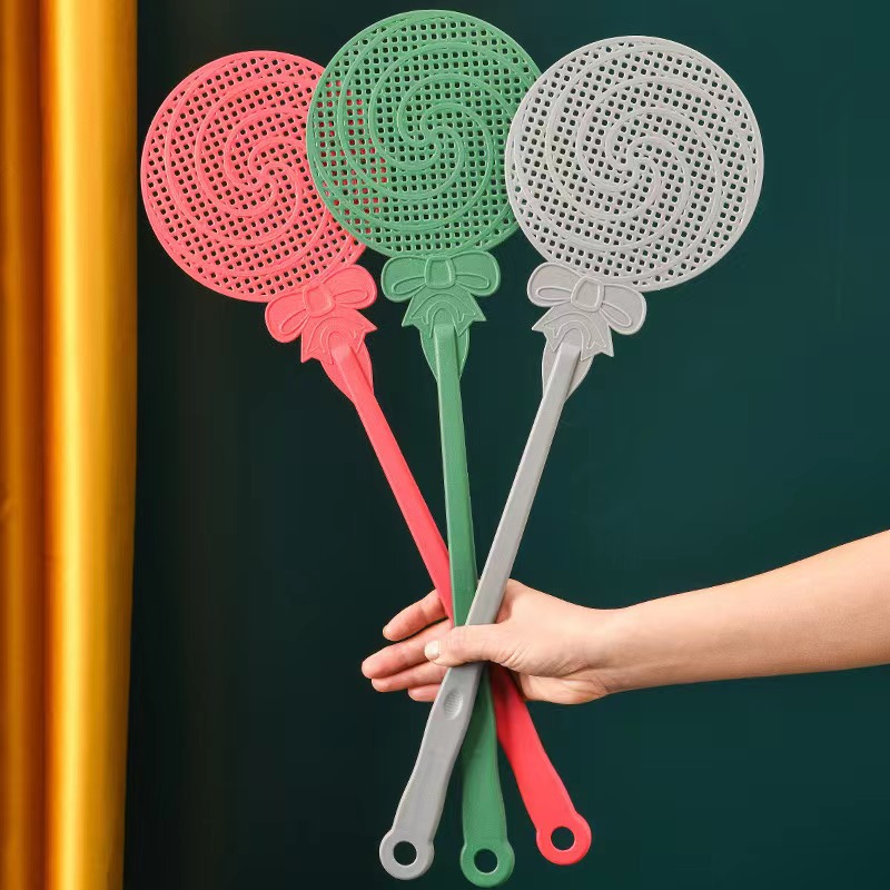 Manufacturer's direct supply Xi Pai 8909 plastic fly swatter long handle fly swatter mosquito swatter light luxury fly swatter