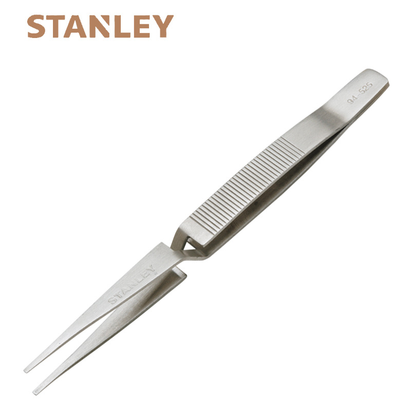 史丹利（Stanley）多功能专业镊子宽头反弹镊子145mm   94-525-23