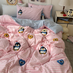 クラスA 春夏 マタニティグレード スーパーソフトウォッシュコットンタオル 刺繍入り 漫画 4枚セット クラウドコットン ソフトワックスコットン 学生モデル