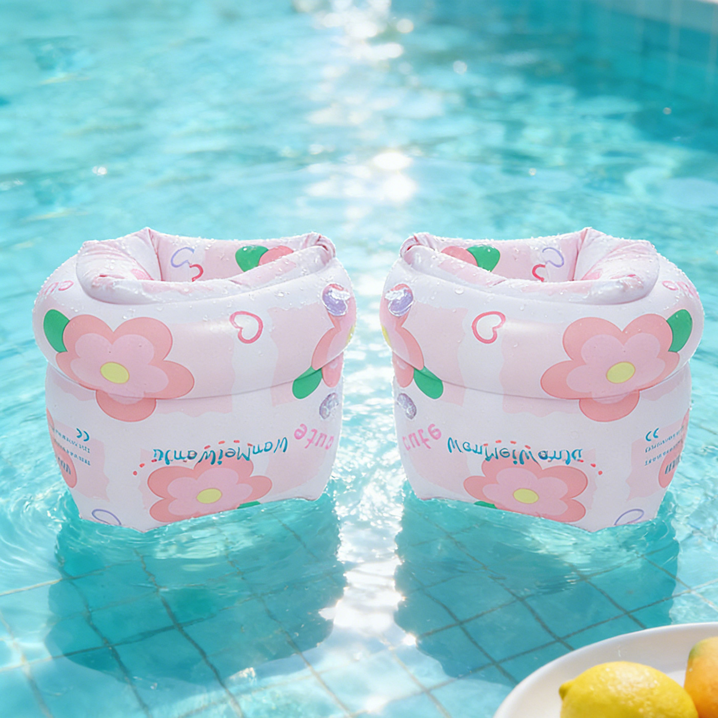 Red Daisy transparente anillo de natación de diafragma, anillo de natación infláble para adultos y niños, anillo de natación de piscina junto al mar