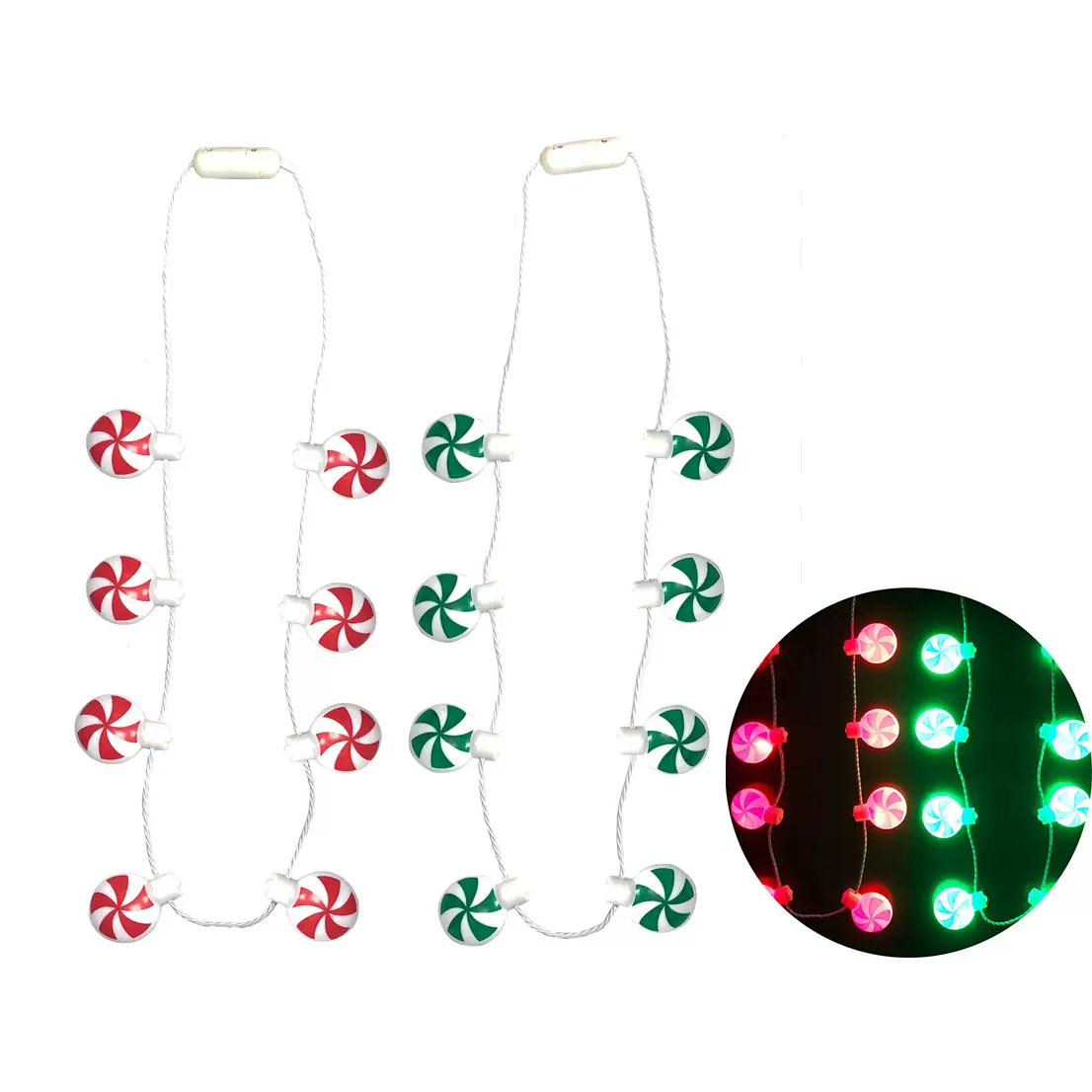 亚马逊跨境欧美节庆狂欢派对饰品圣诞节饰品led发光风车项链