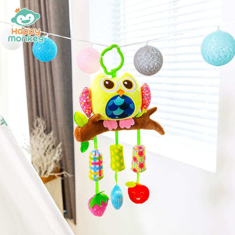 Juguete Colgante para Cuna de Bebé Happymonkey, Campana de Viento, Sonajero de Mano, Peluche Colgante para Bebé