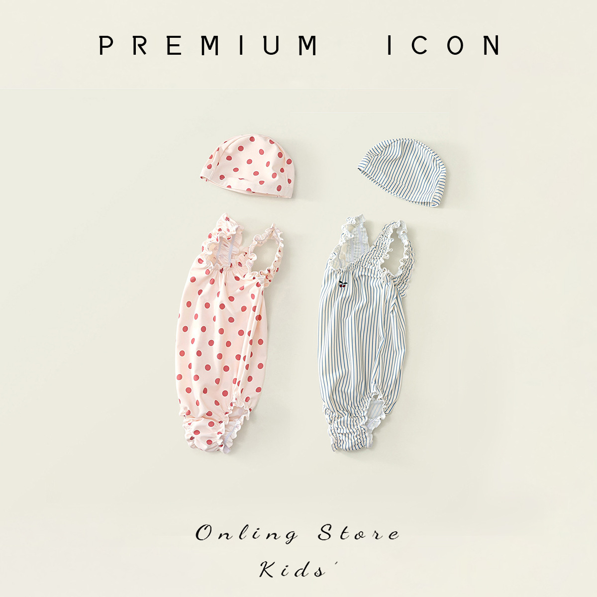 Girls Summer Printed Swimsuit 2025 New Kidsren's Seaside Vacation Elastic Quick-Drying One-Piece Swimsuit with Hat