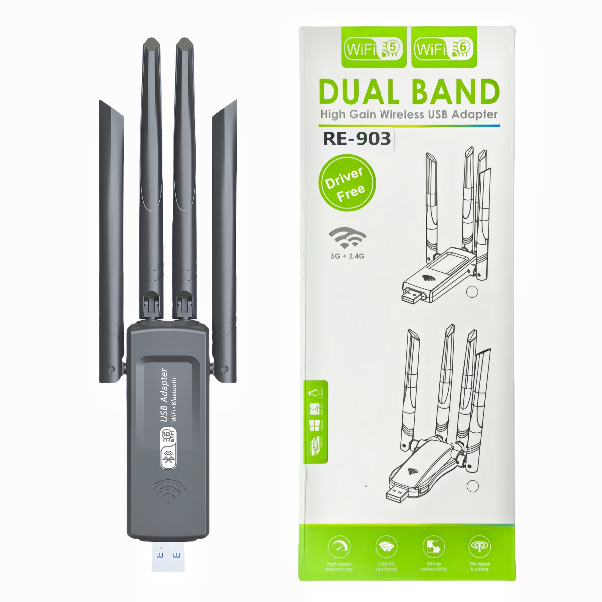 900M+5.4 Bluetooth four-antenna two-in-one