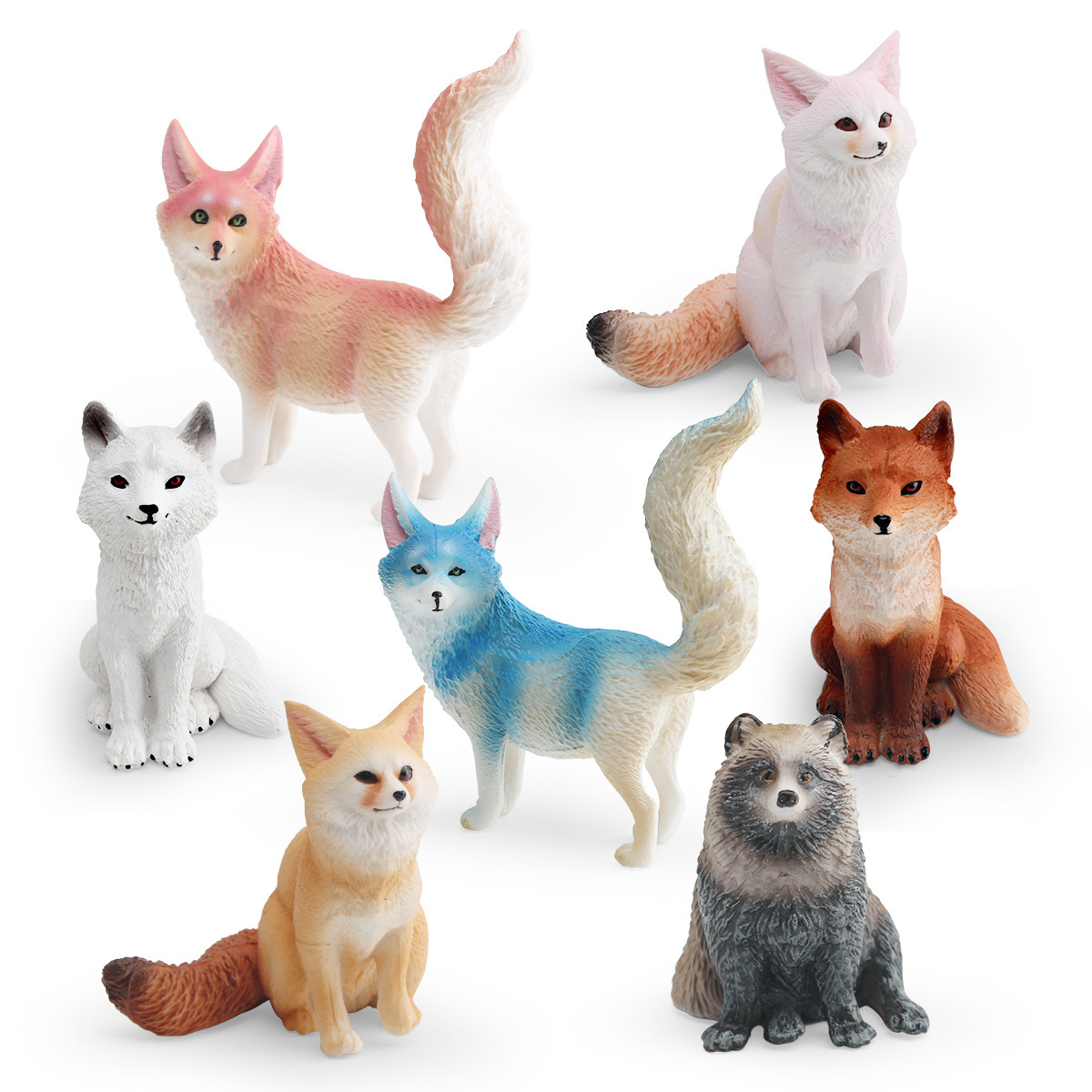 Simulación transfronteriza de animales forestales modelo de zorro de nueve colas niños cognición zorro rojo zorro espíritus zorro blanco gatos juguetes