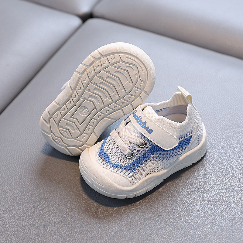 Primavera y otoño nuevos zapatos de malla para bebés zapatos para niños pequeños transpirables zapatos casuales de suela suave de tejido volador para bebés y niños pequeños zapatos para niñas