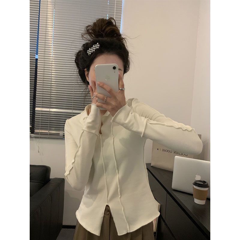 秋冬即墨加绒连帽卫衣外套女设计感短款长袖上衣小个子休闲开衫潮|undefined